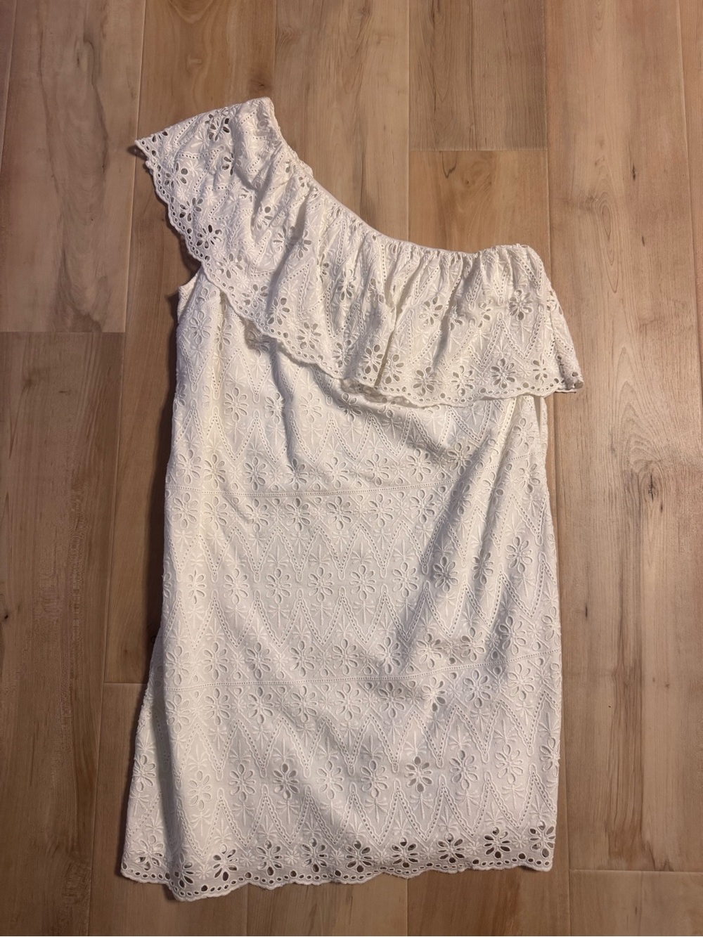 NWT Crown & Ivy Cotton Eyelet One Shoulder Dress Size 12